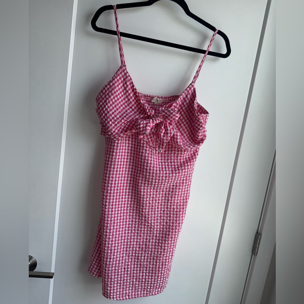 Hot Pink Checkered Dress